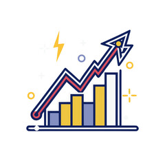 Performance Chart with Spark – Growth Metrics Line Vector