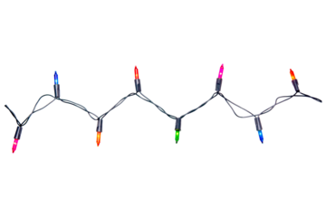 String of christmas lights isolated on white background With clipping path