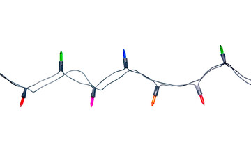 Naklejka premium String of christmas lights isolated on white background With clipping path