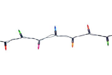 String of christmas lights isolated on white background With clipping path