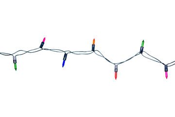 String of christmas lights isolated on white background With clipping path