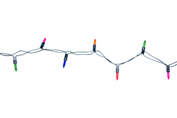 String of christmas lights isolated on white background With clipping path