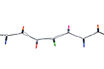 Naklejka premium String of christmas lights isolated on white background With clipping path