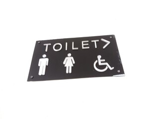 toilet sign on white wall background