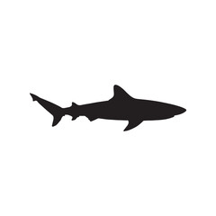 Blacktip reef shark silhouette vector flat illustration design © Awais