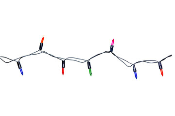 Naklejka premium String of christmas lights isolated on white background With clipping path