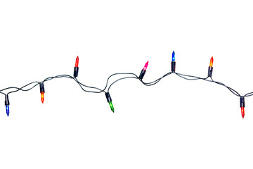 String of christmas lights isolated on white background With clipping path