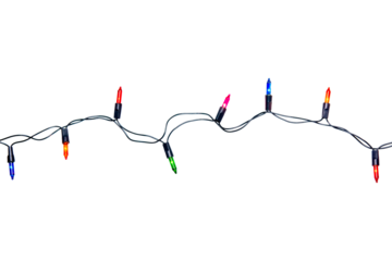 String of christmas lights isolated on white background With clipping path