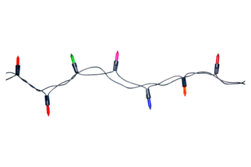 String of christmas lights isolated on white background With clipping path