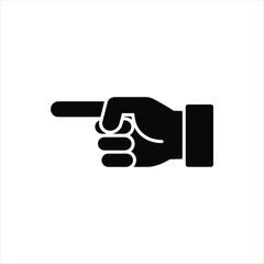 Black Hand Pointing Right Directional Gesture Icon