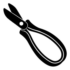 A pair of black scissors, isolated on a white background