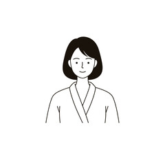 Fototapeta premium Young woman smiling in comfortable robe with simple background 