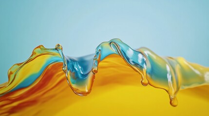 Abstract Liquid Movement with Dynamic Swirls and Contrasting Colors on Light Background