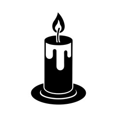 Candle With Dripping Wax And Flame Icon Vector Flat Clean