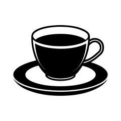 Espresso Cup With Saucer Vector Flat Clean