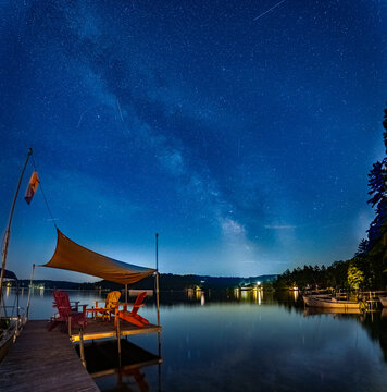 Night view of a lake