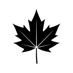 Maple Leaf Silhouette Vector Flat Clean