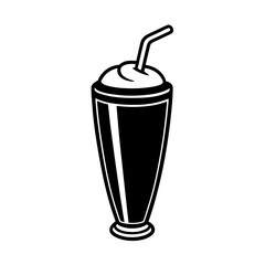 Milkshake In Glass Vector Flat Clean Isolated