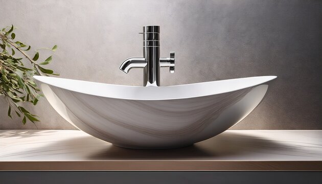 sleek ceramic basin a close up shot of a pristine modern ceramic basin with a metallic faucet embodying minimalist design