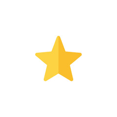 A simple flat golden yellow fivepointed star icon.