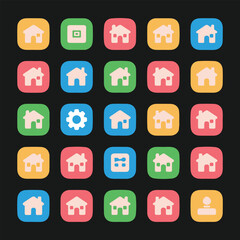 Real estate house icon set vector illustration design for business and web