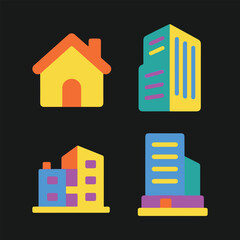 Real estate house icon set vector illustration design for business and web