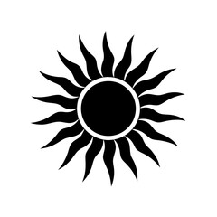 Stylized Sun Icon Vector Flat Clean Isolated