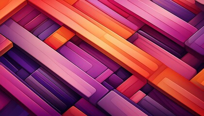 abstract geometric background featuring overlapping purple orange and pink rectangular shapes with rounded corners in a layered pattern
