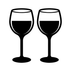 Wine Glass With Stem Icon Vector Flat Clean