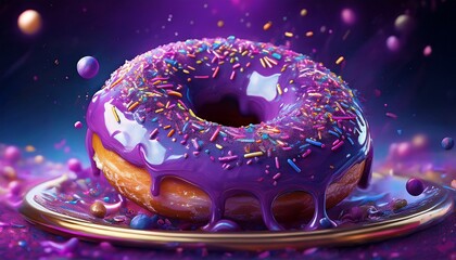 mouth watering purple sprinkle donuts