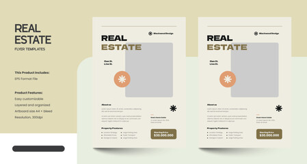Clean, Modern and Professional Real Estate Flyer Design Template