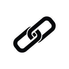 Black Interlocking Chain Links Icon Simple Design Bold Outline Connection Symbol.