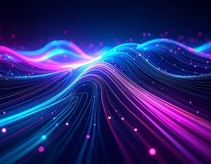 Fototapeta premium Abstract futuristic background with glowing lines and light effects