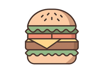 Classic Delicious Double Cheeseburger with Lettuce Tomato and Sesame Bun







