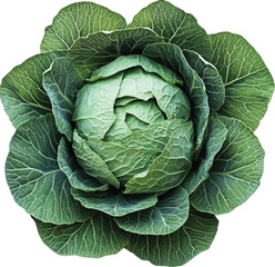 Obraz premium Fresh green cabbage layered leaves vegetable