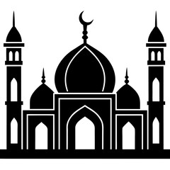 An islamic mosque with domes and minarets