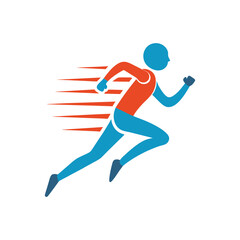 running person icon silhouette with a speed motion vector