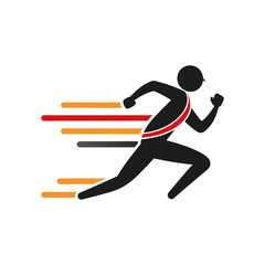running person icon silhouette with a speed motion vector