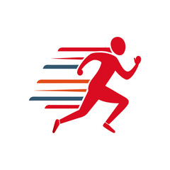 running person icon silhouette with a speed motion vector