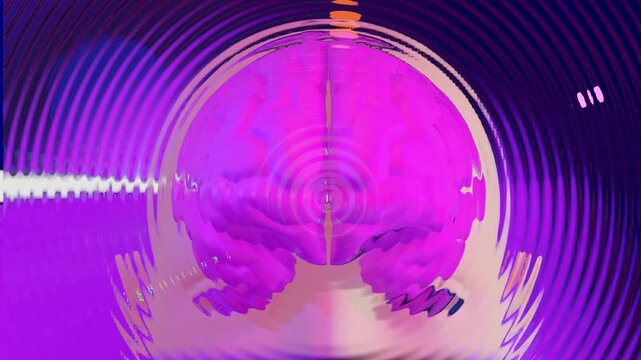 Brain-waves ripples - abstract animation 