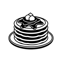 russian pancakes vector line art silhouette