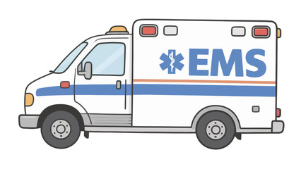 Ambulance EMS Medic Emergency Cartoon Toy No Background Vector