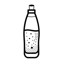 Soda stream bottle with carbonated water in minimalist style  