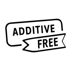 Additive free label with black text in modern design  