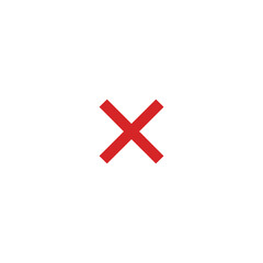 Bold Red X Mark Symbol on White Background Simple Graphic Design.