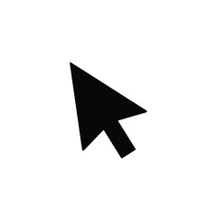 Classic black arrow mouse pointer icon for computer navigation and selection a minimalist graphic symbol.