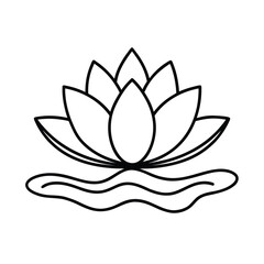 Single American Lotus Floating in Calm Water
