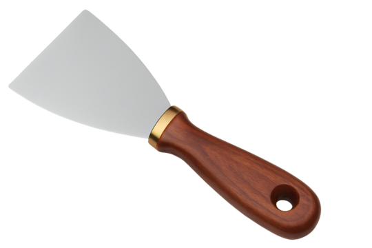 Metal paint scraper isolated on transparent background