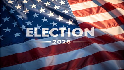 Election 2026 on vibrant American flag for patriotic campaigns