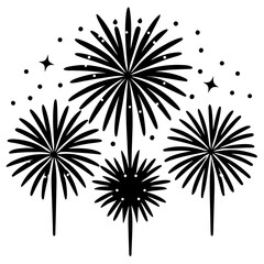 A display of black fireworks bursting in the night sky